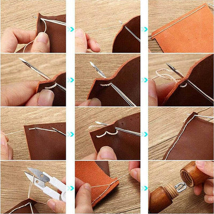 Hand Sewing Awl Kit for Leather Canvas and Heavy Fabric Repairs