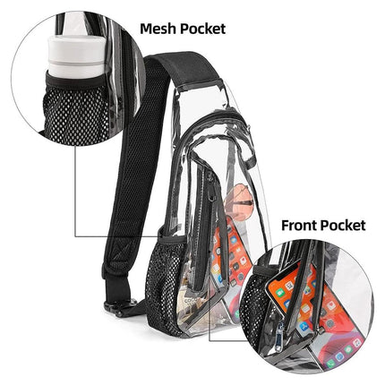 Transparent Chest Bag Outdoor Sports Crossbody Satchel Travel Gym Storage Bag