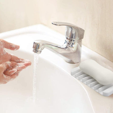 2X Silicone Soap Dish Soap Holder Rack Tray Plate Saver Storage For Bathroom new - Aimall