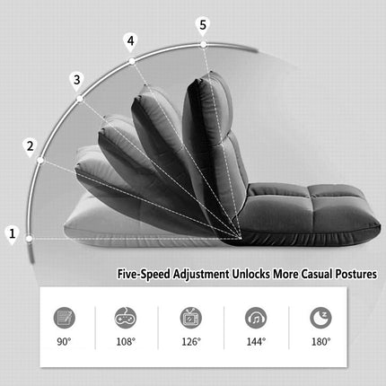 Artiss Floor Lounge Sofa Bed Chair with Lumbar Pillow Folding Adjustable Cushion