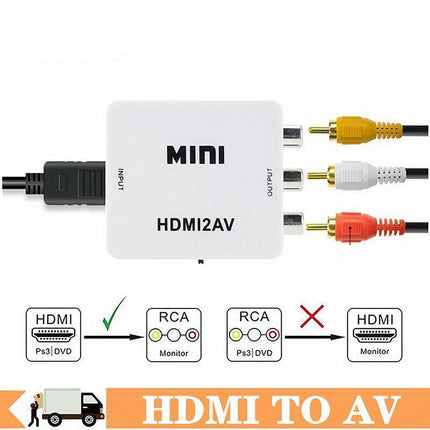 HDMI to RCA Composite AV CVBS 3RCA Video Cable Converter 1080p Downscaling White - Aimall