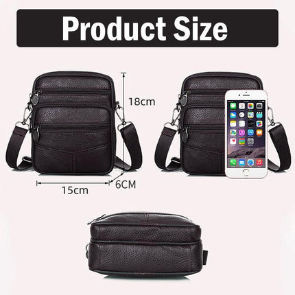 Crossbody Bags Leather Wallet Side Shoulder Messenger Handbag for Men