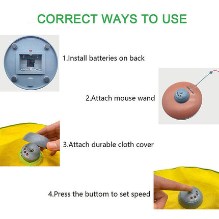 Interactive Electric Cat Toy with Rotating Wand and Nylon Cover 4 Speed Modes