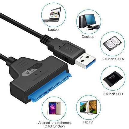 USB 3.0 to SATA External Converter Adapter Cable Lead for 2.5" HDD SSD SATA III - Aimall