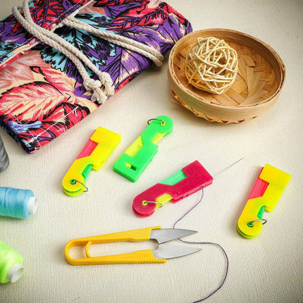 3 PCS Mini Fashion Automatic Needle Threader Sewing Threading Guide Device Tool - Aimall