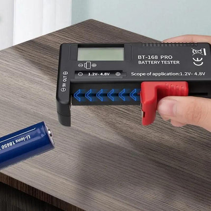 Digital Universal Battery Tester Fits AA AAA C D 9V and Button Cells LCD Display - Aimall