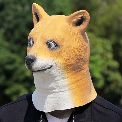 Funny Yellow Dog Animal Headgear Costume Spooky Party Props for Cosplay Fun