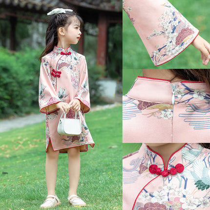 Spring New Long Sleeve Improved Cheongsam Dress