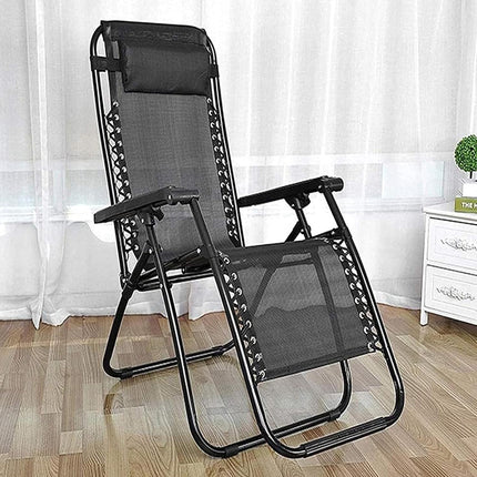 Cool Black Self-produced Nap Folding Recliner Office Lunch Beach Chair