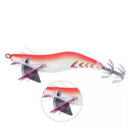 4PCS Glow Squid Jig Lures Double Hook Egi Bait for Calamari and Saltwater Fishing