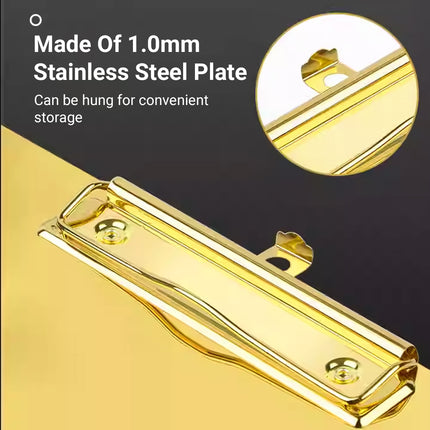 Stainless Steel Writing Board Durable with Clip Office School Home Note-Taking