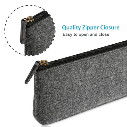 10PCS Large Capacity Felt Pencil Case Stationery Organizer Cosmetic Storage Bag