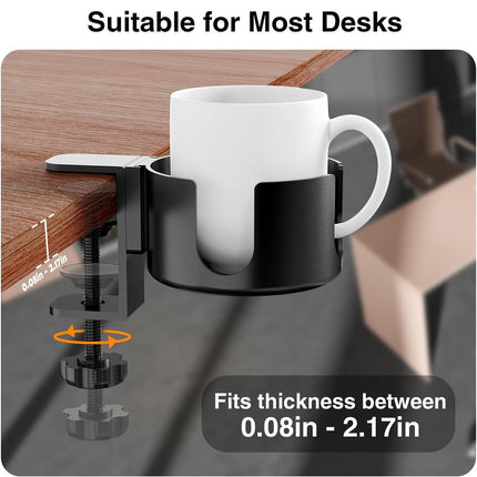 PunUnder Desk Table Clamp Mug Holder Stand Adjustable Coffee Cup Organizer