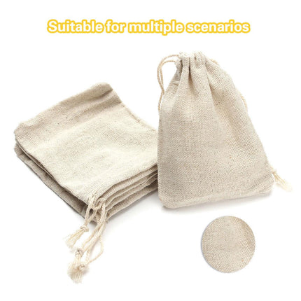 8X10Cm Small Bag Natural Linen Pouch Drawstring Burlap Jute Sack Jewelry Gift