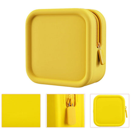Yellow Portable Cosmetic Bag Travel Organiser Toiletry Case for Makeup Storage