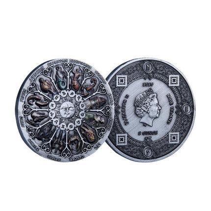 Twelve Constellations Coin Sun and Moon Challenge Medal Double-sided Embossed - Aimall