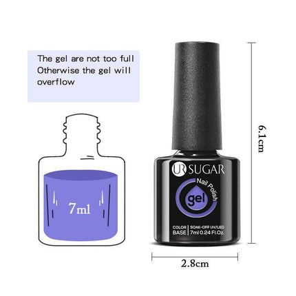 UR SUGAR Neon Nude Pink Nail Gel Polish Gold Glitter Ruber Base Gel Glass Bottle - Aimall