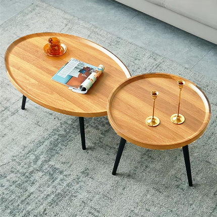 2Pack Smooth Glossy Coffee Table Nesting Side End Table Living Room Furniture