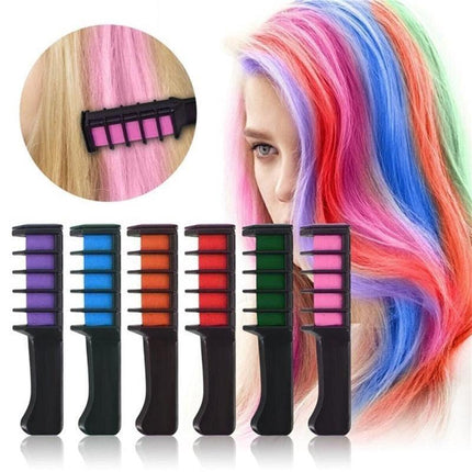 10 Colors Hair Chalk Comb Kit Temporary Dye for Kids' Fun & Parties - Aimall
