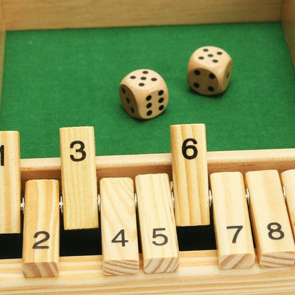 Shut the Box Game Wooden Board Number Drinking Dice Toy Family Traditional AU DM - Aimall