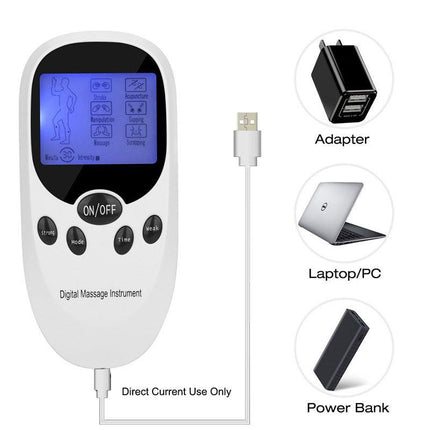 Body Relaxation Pulse Massager with Electro Pads Portable Device