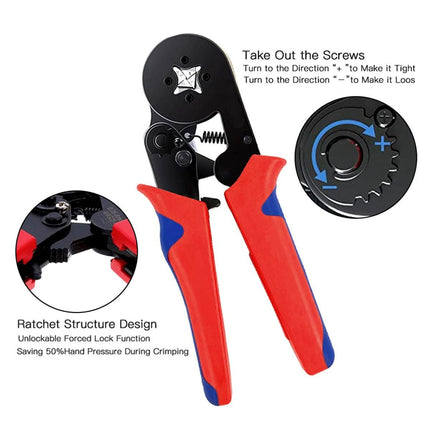 Bootlace Ferrule Crimper Set 1201x 0.25-10mm² Cord End & Ratchet Plier Crimping Kit