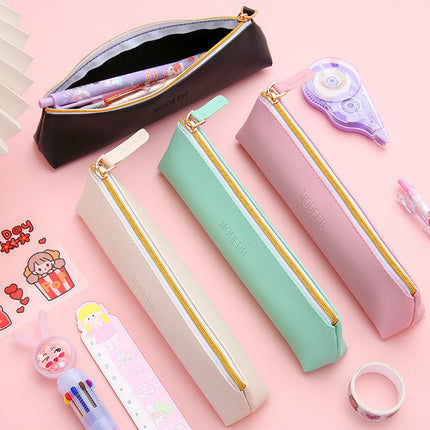 4PCS PU Leather Pen Pencil Case Makeup Cosmetic Bag Portable Storage Pouch AU