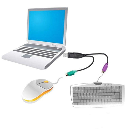 USB Male to PS2 Female Adapter Active Converter Cable Barcode scanner KVM Switch - Aimall