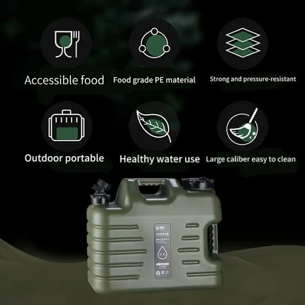 Outdoor Camping Water Storage Bucket with Faucet Portable Square Drinking Tank