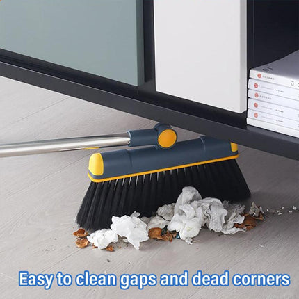 Folding Broom Dustpan Set Rotating Household Sweeping Hair Removal Cleaning Tool