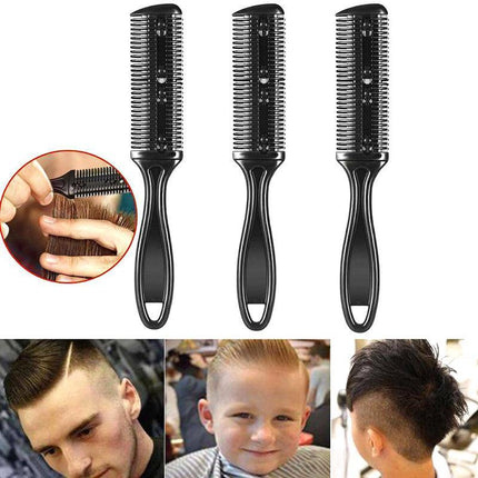 2PCS Razor Comb With Blades Razor Trimmer DIY Double Sides Hair Thinning Comb - Aimall
