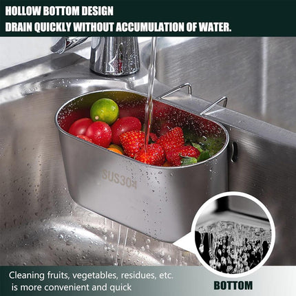 Kitchen Drain Basket 304 Stainless Steel Sink Drain Strainer Basket Food Catcher