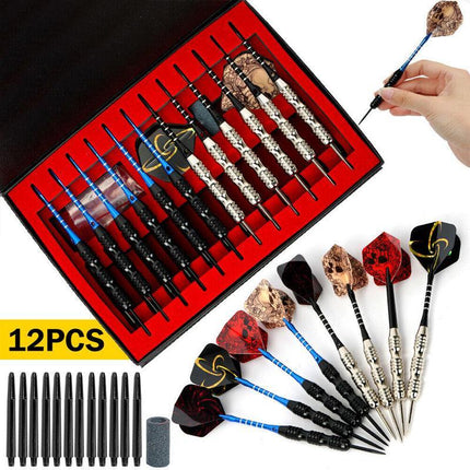 12Pcs 23g Brass Tip Dart Set with Aluminum Barrel and Case - Aimall