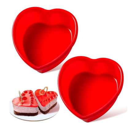 4pcs Simple Love Silicone Cake Moulds Baking Molds for Cupcakes and Desserts