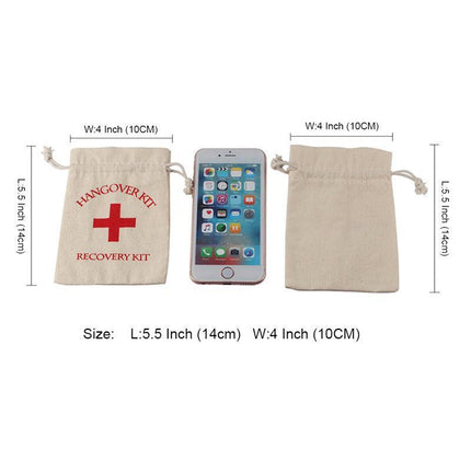10x Hangover Recovery Kit Muslin Favour Bags Rustic Hens Party Engagement - Aimall