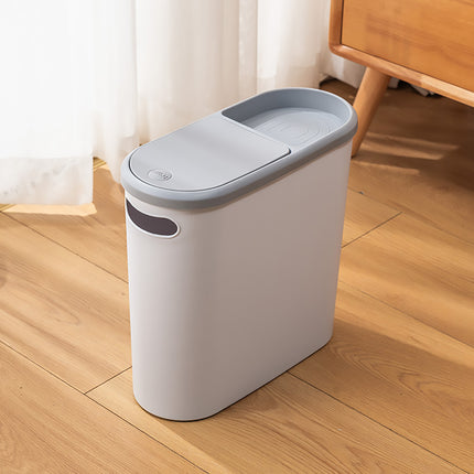 Simple Garbage Can with Lid Household Clamped Plastic Bucket Flip Lid Kitchen