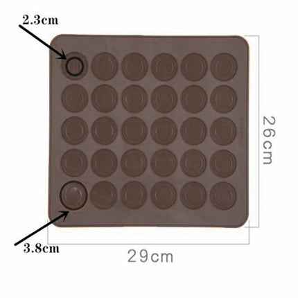 30 Cavities Macaroon Baking Tray Non Stick Mould Silicone Macaron Sheet Mat Au - Aimall