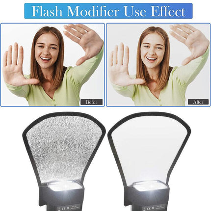 Camera Flash Diffuser Softbox Silver and White Reflector for Canon - Aimall