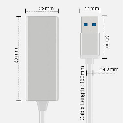 USB 3.0 to Gigabit RJ45 Ethernet LAN network Adapter 1000Mbps For Macbook PC - Aimall
