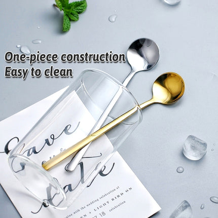 24PCS Stainless Steel Stirring Spoons Set Easy to Clean for Kitchen Cafe Use