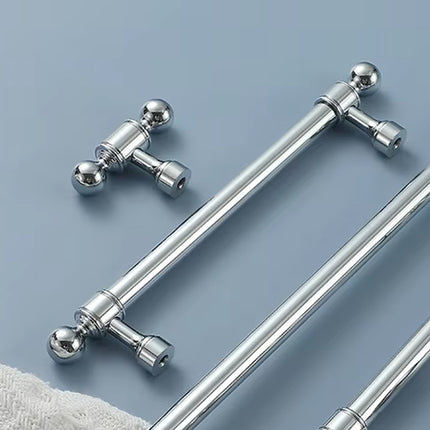 Silver Closet Handle Modern Round Ball Long Pull for Drawer Cabinet Door Use