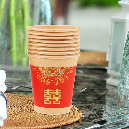 500PCS Printed Paper Coffee Cups for Wedding Water Hot Cold Decor