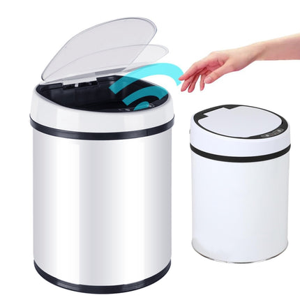Sensor Trash Bin 12L Automatic Motion Rubbish Can White for Kitchen Home Use