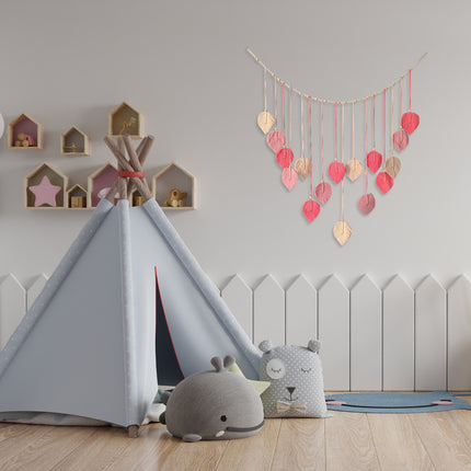 Bohemian Wall Hanging Cotton Cord Wood Bead Tassel Wall Tapestry Photo Decor