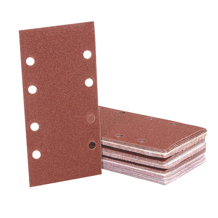 80PCS Rectangular Sanding Sheets 8 Hole Flocked Sandpaper For Polishing Wood