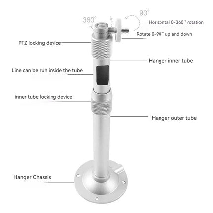 Outdoor Wall Mount Camera Bracket Telescopic Aluminum Alloy Monitor Holder