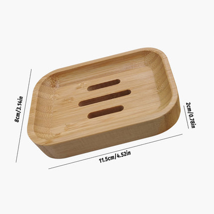 Bamboo Soap Box Single Layer Drainage Waterproof for Bathroom Hotel Toilet Use