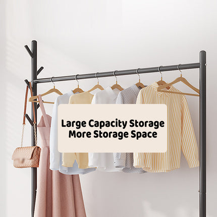 Mobile Clothes Rack with Wheels Sturdy Durable Space Saving for Home Bedroom Use