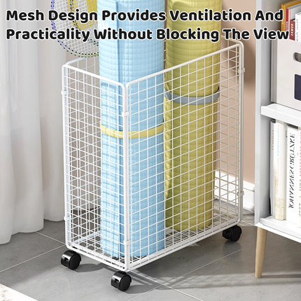 Moveable Crevice Storage Basket with Wheels Space Saving Waterproof Durable