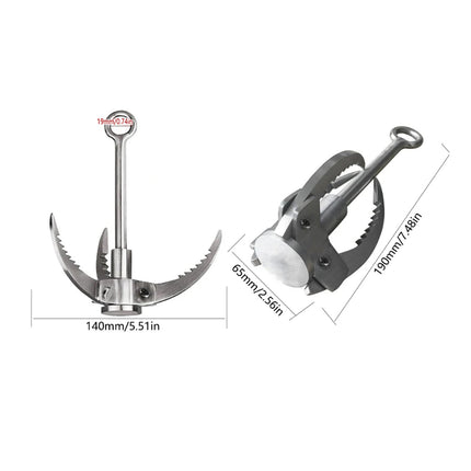 Outdoor Folding Grappling Hook Stainless Steel Claw Tool for Camping and Hiking